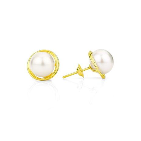 Brinco de Ouro 18k Rococó de Pérola com 8,0mm br20528 - Joiasgold é boa?