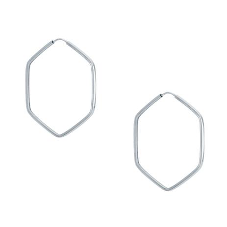Brinco de Ouro Branco 18k Argola Sextavada Extra Grande br20948 - Joiasgold Menor preço em Brinco de Ouro Branco 18k Argola Sextavada Extra Grande br20948 - Joiasgold