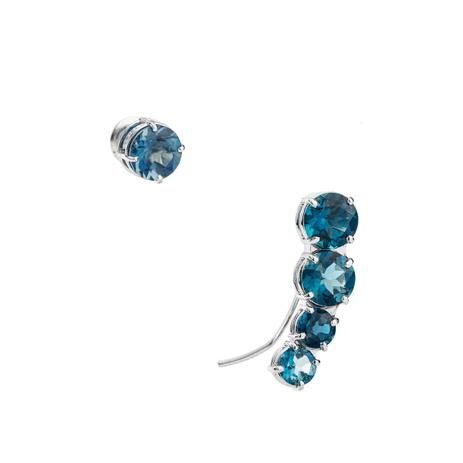 Brinco de Ouro Branco 18k Ear Cuff 5 Topázios London br22432 - Joiasgold Menor preço em Brinco de Ouro Branco 18k Ear Cuff 5 Topázios London br22432 - Joiasgold