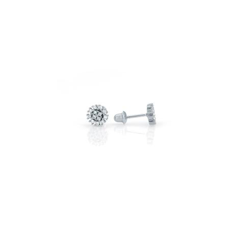 Brinco de Ouro Branco 18k Redondo com 26 Diamantes br19064 - Joiasgold Menor preço em Brinco de Ouro Branco 18k Redondo com 26 Diamantes br19064 - Joiasgold