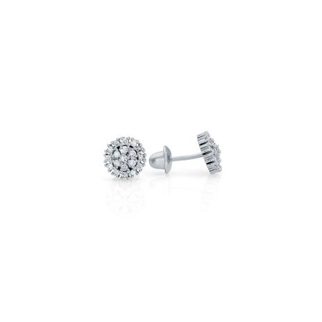 Brinco de Ouro Branco 18k Redondo Maior com Diamantes br19232 - Joiasgold Menor preço em Brinco de Ouro Branco 18k Redondo Maior com Diamantes br19232 - Joiasgold