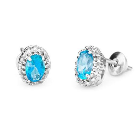 Brinco de Ouro Branco 18k Topázio com Diamantes br20781 - Joiasgold Menor preço em Brinco de Ouro Branco 18k Topázio com Diamantes br20781 - Joiasgold