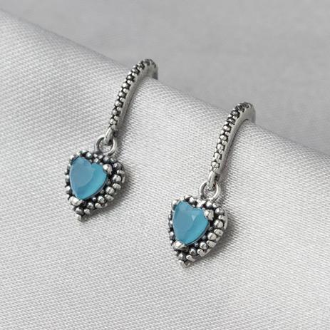 Brinco de Prata Balanço Meia Argola com Zircônia Milk Água Marinha Azul - Prata fina é boa?