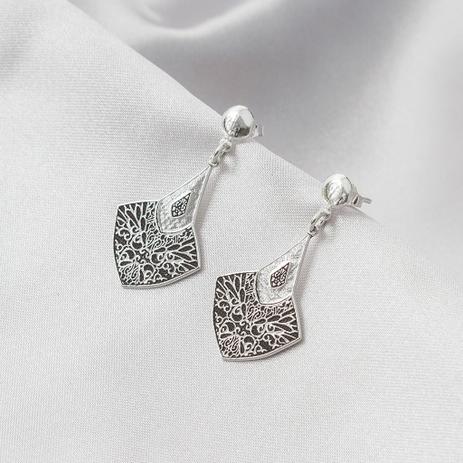 Brinco de Prata Balanço Trabalhado Envelhecido - Prata fina é boa?