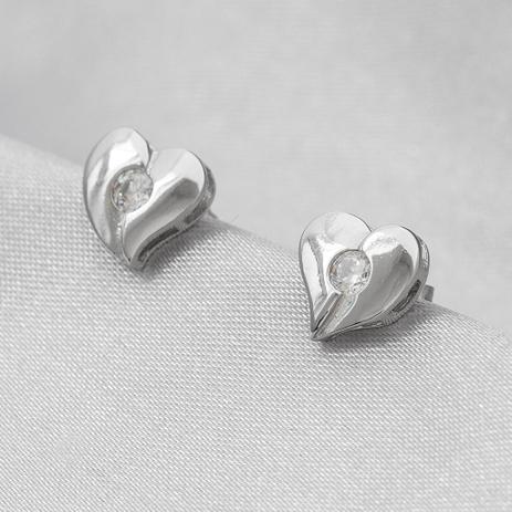 Brinco de Prata Coração com Zircônia Cristal - Prata fina é ruim? Brinco de Prata Coração com Zircônia Cristal - Prata fina é boa?