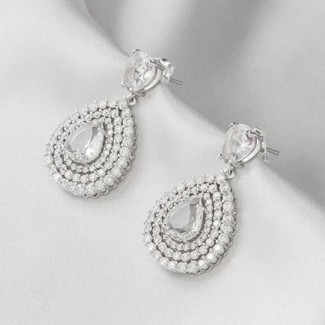 Brinco de Ródio Festa Balanço Gota de Zircônia Cristal - Prata fina é boa?