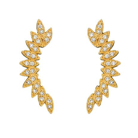Brinco Ear Cuff Folhas Dourado - Drusi semi joias Menor preço em Brinco Ear Cuff Folhas Dourado - Drusi semi joias