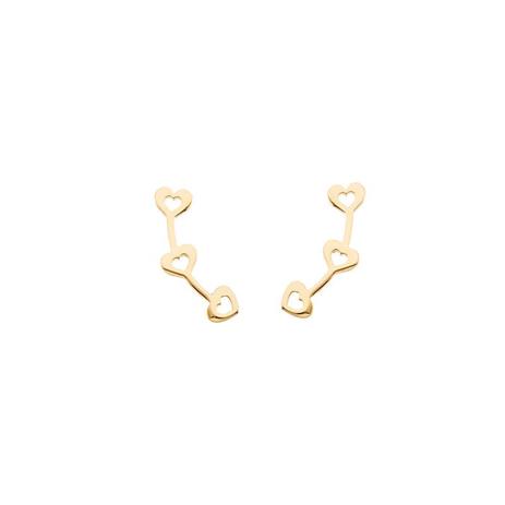 Brinco Ear Cuff Liso 3 Corações com Banho em Ouro 18K - Kelly guimarães é boa?