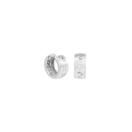 Brinco em Ouro Branco 18K Argola com Diamantes - AU3879 - Bruna tessaro Menor preço em Brinco em Ouro Branco 18K Argola com Diamantes - AU3879 - Bruna tessaro