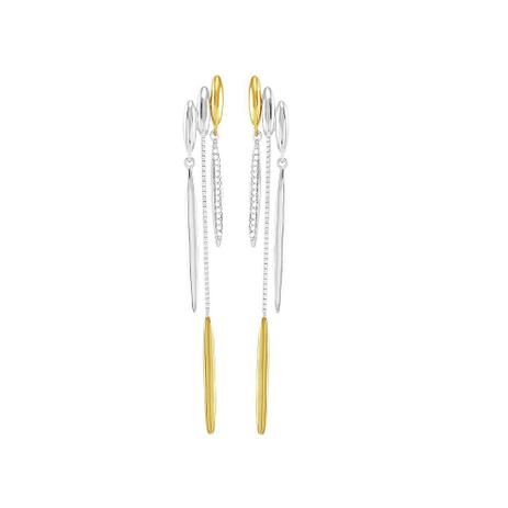 Brinco em Ouro Branco 18K Bicolor com Diamantes - AU3842 - Bruna tessaro Menor preço em Brinco em Ouro Branco 18K Bicolor com Diamantes - AU3842 - Bruna tessaro
