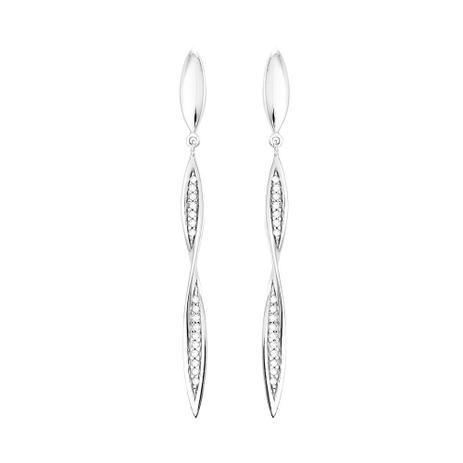 Menor preço em Brinco em Ouro Branco 18K com Diamantes - AU1537 - Bruna tessaro