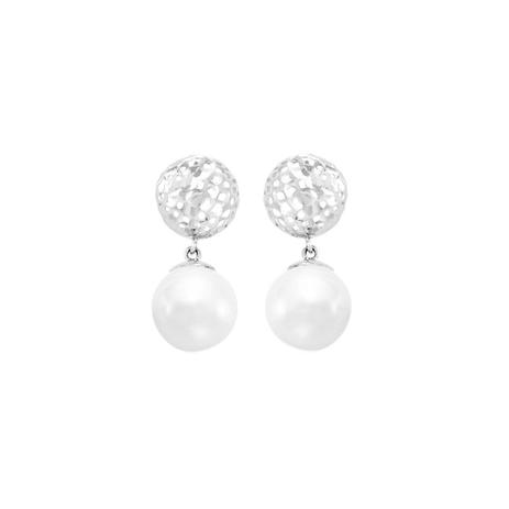 Brinco em Ouro Branco 18K com Pérola - AU2600 - Bruna tessaro Menor preço em Brinco em Ouro Branco 18K com Pérola - AU2600 - Bruna tessaro
