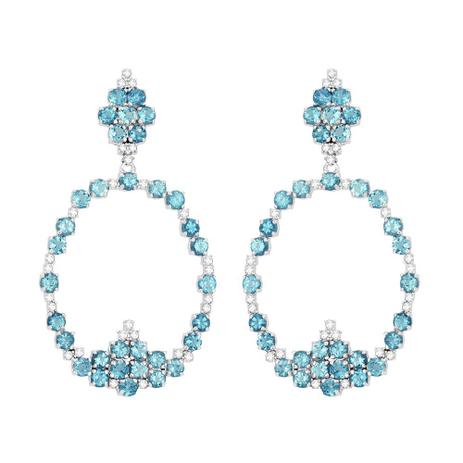 Brinco em Ouro Branco 18K com Topázio e Diamantes - AU1232 - Bruna tessaro Menor preço em Brinco em Ouro Branco 18K com Topázio e Diamantes - AU1232 - Bruna tessaro