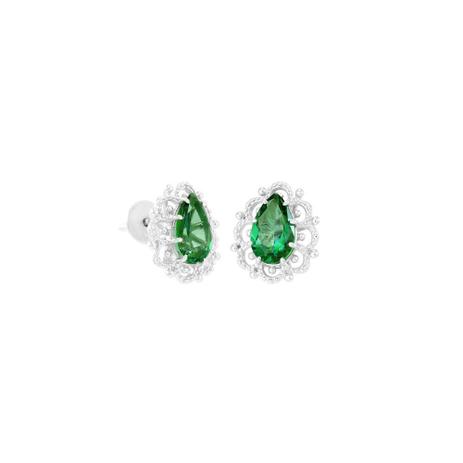 Brinco em Ouro Branco 18K Topázio Verde Gota - AU4948 - Bruna tessaro Menor preço em Brinco em Ouro Branco 18K Topázio Verde Gota - AU4948 - Bruna tessaro