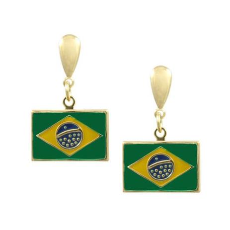 brinco gota com bandeira do brasil com resina - Vip folheados Menor preço em brinco gota com bandeira do brasil com resina - Vip folheados