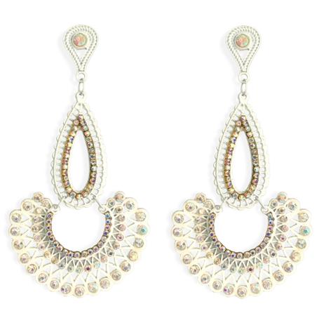 Brinco Grande Em Metal Branco Com Pedras De Strass Furta Cor - BRANCO - Joli monde Menor preço em Brinco Grande Em Metal Branco Com Pedras De Strass Furta Cor - BRANCO - Joli monde