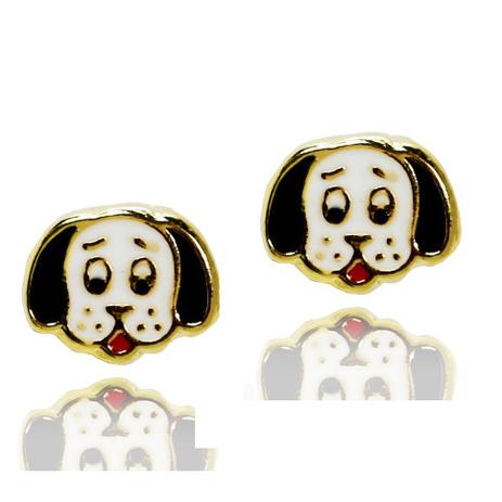 Brinco Infantil Cachorrinho Folheado a Ouro 18k - Lunozê Menor preço em Brinco Infantil Cachorrinho Folheado a Ouro 18k - Lunozê