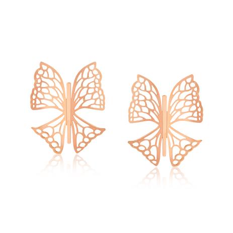 Brinco médio de borboleta vazada folheado em ouro rosé - 2180000001036 - Francisca joias contemporâneas é ruim? Brinco médio de borboleta vazada folheado em ouro rosé - 2180000001036 - Francisca joias contemporâneas é boa?