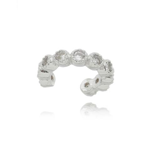 Brinco Piercing Fake Argola Bolinhas Ródio Branco - Drusi semi joias Menor preço em Brinco Piercing Fake Argola Bolinhas Ródio Branco - Drusi semi joias