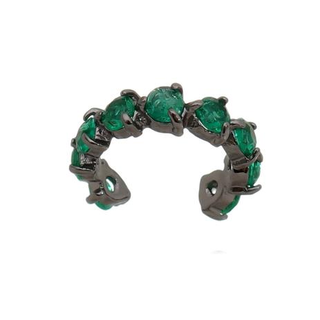 Brinco Piercing Fake Argola De Zircônias Verde Esmeralda - Drusi semi joias Menor preço em Brinco Piercing Fake Argola De Zircônias Verde Esmeralda - Drusi semi joias