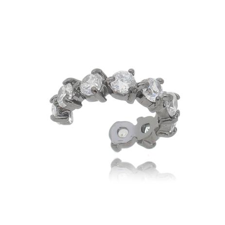 Brinco Piercing Fake Argolinha Cristal Ródio Negro - Drusi Menor preço em Brinco Piercing Fake Argolinha Cristal Ródio Negro - Drusi