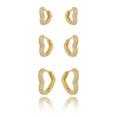 Brinco Trio Argola Formato Coração com Micro Zircônia PJ20.13444.9.00 - Prisma Joias Menor preço em Brinco Trio Argola Formato Coração com Micro Zircônia PJ20.13444.9.00 - Prisma Joias