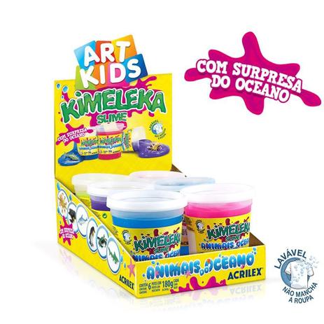 Brinquedo Caixa C/6 Slime Kimeleka Animais Oceano Acrilex Menor preço em Brinquedo Caixa C/6 Slime Kimeleka Animais Oceano Acrilex
