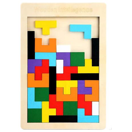 Brinquedo Educativo Madeira Quebra Cabeça Tetris Montar 40pc - ESAN Menor preço em Brinquedo Educativo Madeira Quebra Cabeça Tetris Montar 40pc - ESAN