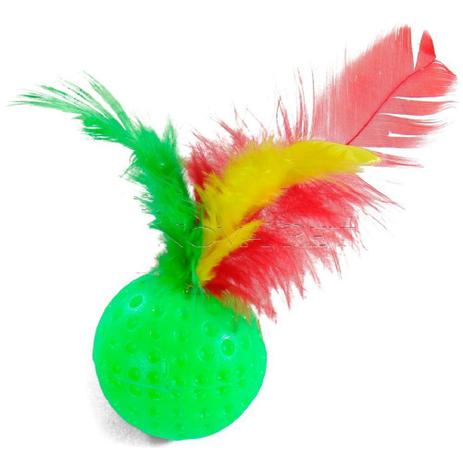 Bolinha com pena para gato Clearance