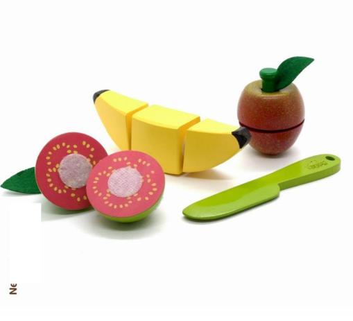 Brinquedo Kit Frutinhas com corte Banana| Goiaba| Maca| Faca - Newart Toys
