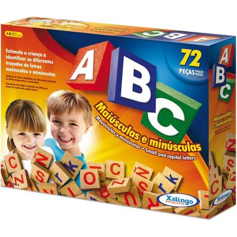 Brinquedo Pedagógico Em Madeira ABC Maiúsculas Minúsculas 72 pçs  Xalingo é boa?