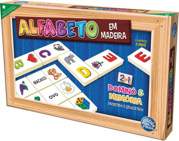 Brinquedo Pedagogico Madeira Alfabeto Domino e Memoria - Pais e filhos Menor preço em Brinquedo Pedagogico Madeira Alfabeto Domino e Memoria - Pais e filhos