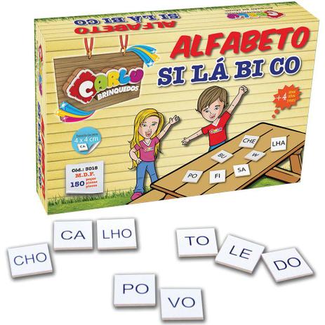 Brinquedo Pedagogico Madeira Alfabeto Silabico 150 Pecas Car - Carlu Menor preço em Brinquedo Pedagogico Madeira Alfabeto Silabico 150 Pecas Car - Carlu