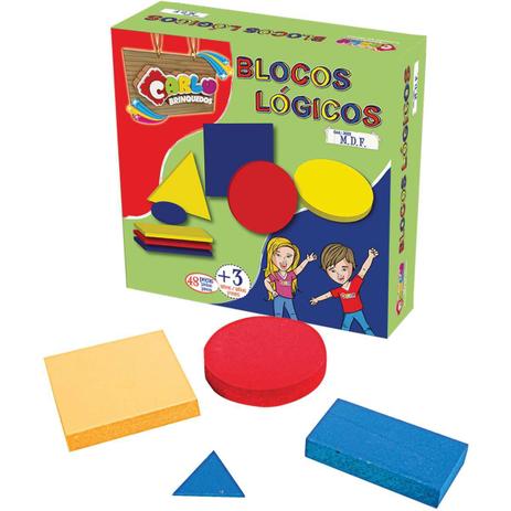 Brinquedo Pedagogico Madeira Blocos Logicos 48 PCS - Carlu Menor preço em Brinquedo Pedagogico Madeira Blocos Logicos 48 PCS - Carlu
