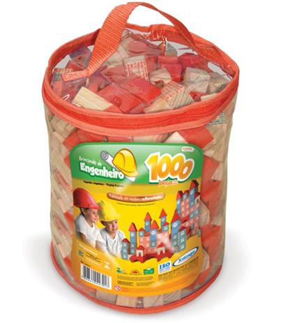 Brinquedo Pedagógico Madeira Brincando Engenheiro 1000 Peças - Xalingo Menor preço em Brinquedo Pedagógico Madeira Brincando Engenheiro 1000 Peças - Xalingo