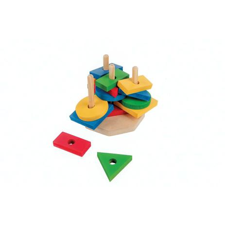 Brinquedo Pedagogico Madeira Torre de Forma Geometrica 16PC - Carlu Menor preço em Brinquedo Pedagogico Madeira Torre de Forma Geometrica 16PC - Carlu