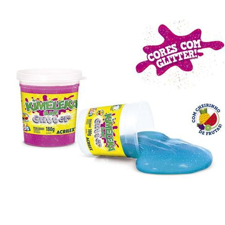 Brinquedo Slime Kimeleka Cores Com Glitter Acrilex Menor preço em Brinquedo Slime Kimeleka Cores Com Glitter Acrilex