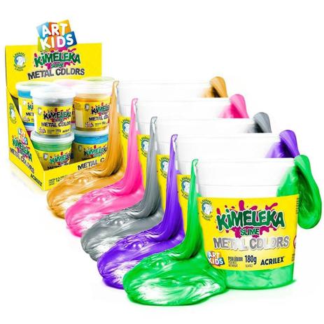 Brinquedo Slime Kimeleka Cores Metaliscas Metal Acrilex Menor preço em Brinquedo Slime Kimeleka Cores Metaliscas Metal Acrilex