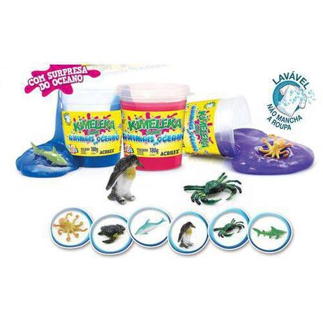 Brinquedo Slime Slyme Kimeleka Animais do Oceano Acrilex Menor preço em Brinquedo Slime Slyme Kimeleka Animais do Oceano Acrilex