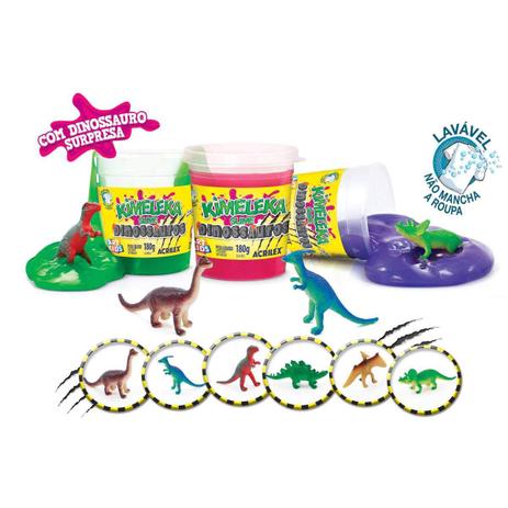 Brinquedo Slime Slyme Kimeleka Dinossauro Acrilex Menor preço em Brinquedo Slime Slyme Kimeleka Dinossauro Acrilex