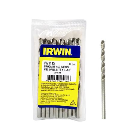 Broca Aço Rápido 11/64” 4.36mm Irwin Kit c/ 10 é boa?