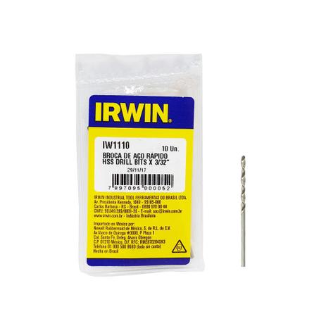 Broca Aço Rápido 3/32” 2.38mm Irwin Kit c/ 10 é boa?