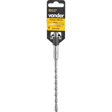 Broca sds plus 8,00x200x260mm 2 cortes - Vonder Menor preço em Broca sds plus 8,00x200x260mm 2 cortes - Vonder