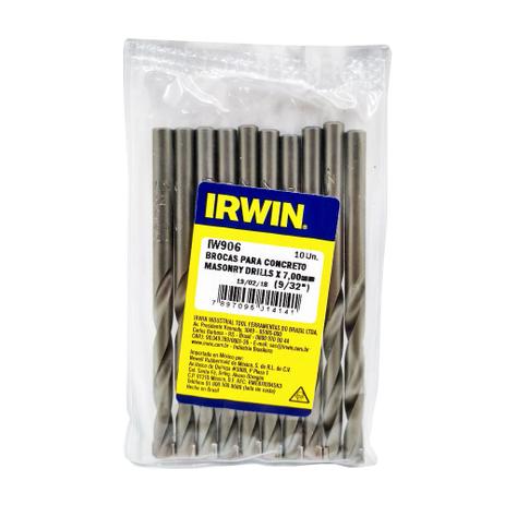 Broca Widea Concreto 7mmx9/32x100mm Irwin Kit c/10 Menor preço em Broca Widea Concreto 7mmx9/32x100mm Irwin Kit c/10