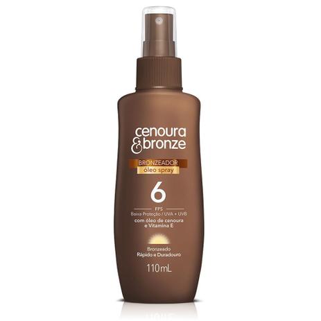 Bronzeador Cenoura & Bronze FPS 6 Spray com 110ml - Cenoura e Bronze Menor preço em Bronzeador Cenoura & Bronze FPS 6 Spray com 110ml - Cenoura e Bronze
