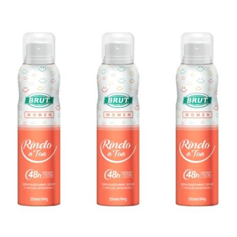 Brut Rindo A Toa Desodorante Aerosol 48h Woman 150ml (Kit C/03) Menor preço em Brut Rindo A Toa Desodorante Aerosol 48h Woman 150ml (Kit C/03)
