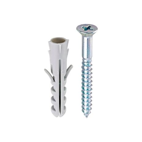 Bucha de Fixação 8mm com Parafuso com 5 Peças Cinza - Metropac Menor preço em Bucha de Fixação 8mm com Parafuso com 5 Peças Cinza - Metropac