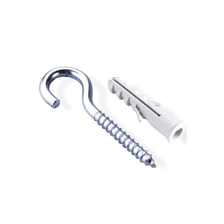Bucha de Fixação em Nylon 8mm com Gancho com 4 Peças Cinza - Metropac Menor preço em Bucha de Fixação em Nylon 8mm com Gancho com 4 Peças Cinza - Metropac