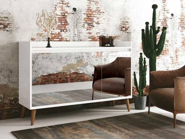 Buffet Aparador Retrô com Espelho Clássico 3 Portas Branco Gloss - MoveisAqui é boa?