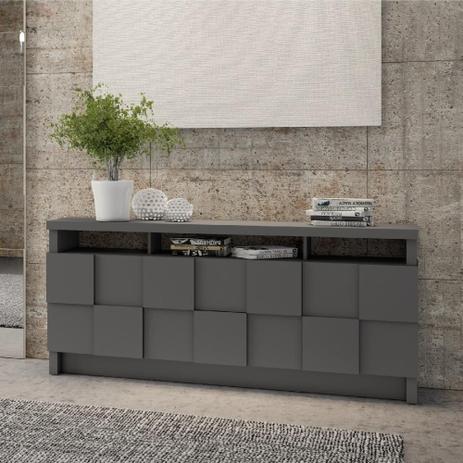 Buffet Balcão Aparador 100% Mdf 3d 2 Portas 2 Gavetas Tb282 Luxo Grafite Dalla Costa Menor preço em Buffet Balcão Aparador 100% Mdf 3d 2 Portas 2 Gavetas Tb282 Luxo Grafite Dalla Costa